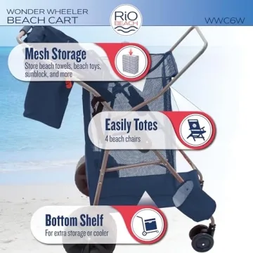 Rio Beach Wonder Wheeler Deluxe Folding Cart for Outdoors