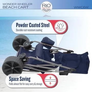 Rio Beach Wonder Wheeler Deluxe Folding Cart for Outdoors