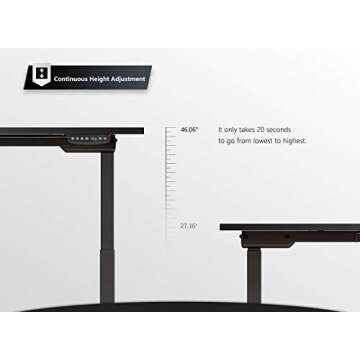 BANTI Electric Height Adjustable L-Shaped Desk