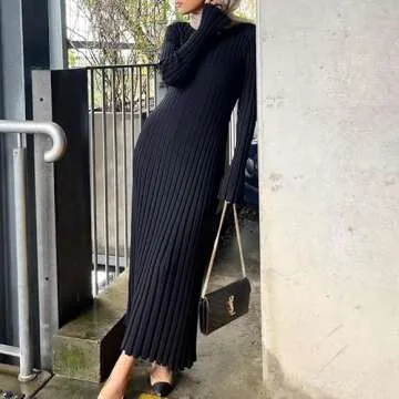 Women Ribbed Knit Bodycon Maxi Dress - Trendy and Elegant