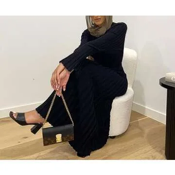 Women Ribbed Knit Bodycon Maxi Dress - Trendy and Elegant