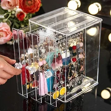 Sooyee Clear Earring Display Organizer for Jewelry Lovers