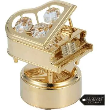 Swan Lake Music Box Gift - Gold Piano Figurine