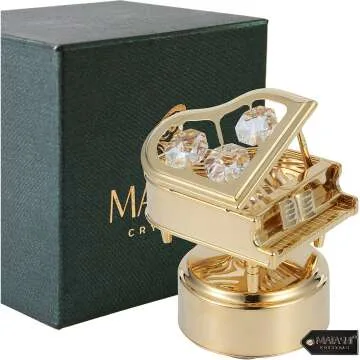 Swan Lake Music Box Gift - Gold Piano Figurine