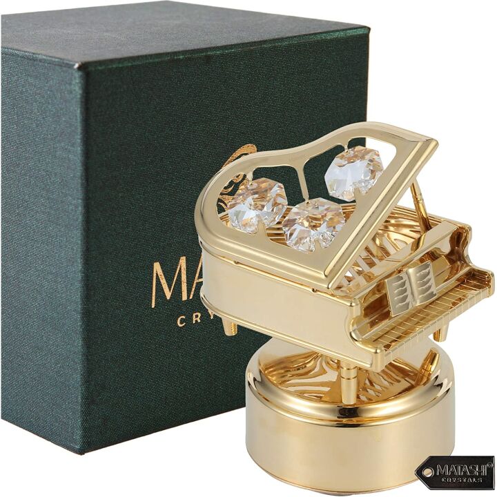 Swan Lake Music Box Gift - Gold Piano Figurine