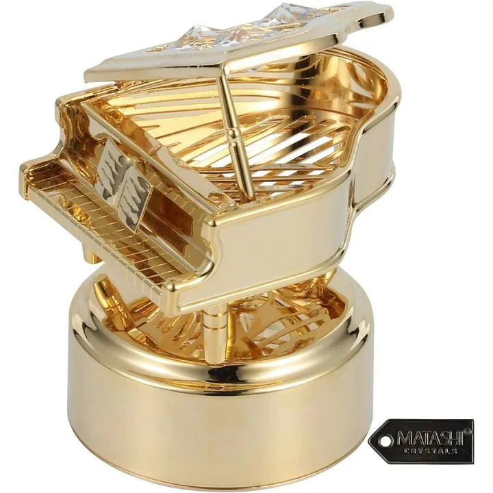 Swan Lake Music Box Gift - Gold Piano Figurine