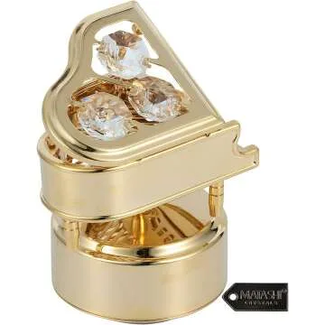 Swan Lake Music Box Gift - Gold Piano Figurine