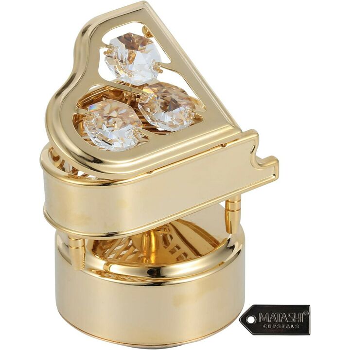 Swan Lake Music Box Gift - Gold Piano Figurine