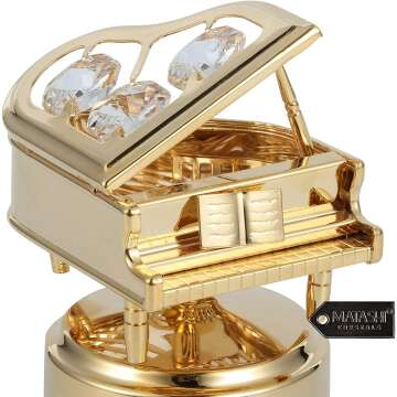 Swan Lake Music Box Gift - Gold Piano Figurine
