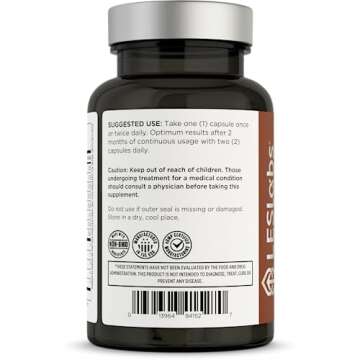 LES Labs Hair Health – Hair Growth & Nails Supplement, Improved Thickness, Strength & Fullness – Keratin, Biotin, Pumpkin Seed & MSM – 60 Capsules