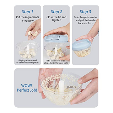 Hand-Powered Food Chopper for Efficient Kitchen Prep