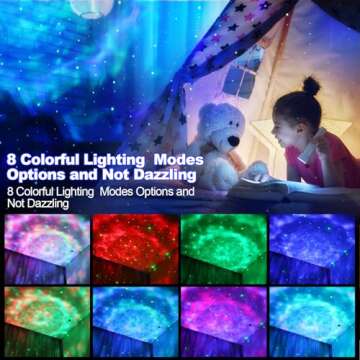 JUZIHAO Star Projector Galaxy Night Light with Remote Control, Timer, Bluetooth Speaker, Led Aurora ...