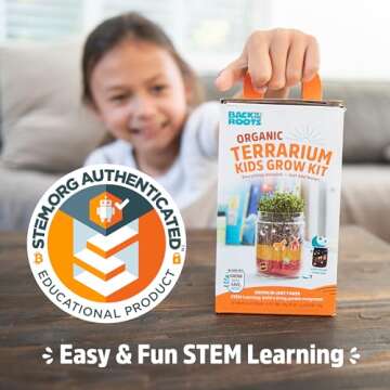 Back to the Roots STEM Certified Kids Terrarium Grow Kit - Easy-to-Use DIY Set for All Ages Small