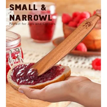 Skinny Spurtle for Sourdough Starter, Mixing, Reaching Bottom of Jar, Dough Whisk, Natural from High Moist Resistance Teak, Spurtles Kitchen Tools Wooden Kitchen Utensils for NonStick Cookware