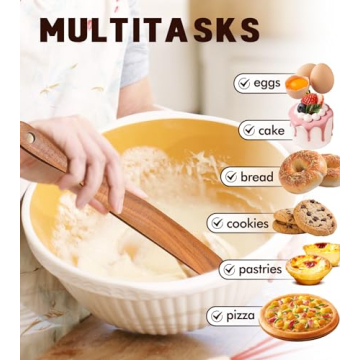 Skinny Spurtle for Sourdough Starter, Mixing, Reaching Bottom of Jar, Dough Whisk, Natural from High Moist Resistance Teak, Spurtles Kitchen Tools Wooden Kitchen Utensils for NonStick Cookware