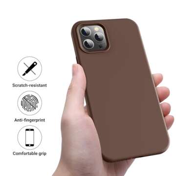 OTOFLY Compatible with iPhone 12 Pro Max Case 6.7 inch(2020),[Silky and Soft Touch Series] Premium Soft Liquid Silicone Rubber Full-Body Protective Bumper Case （Chocolate）