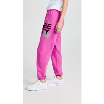 FREECITY Women's Large Sweatpant in Tokyo Pink for Comfort