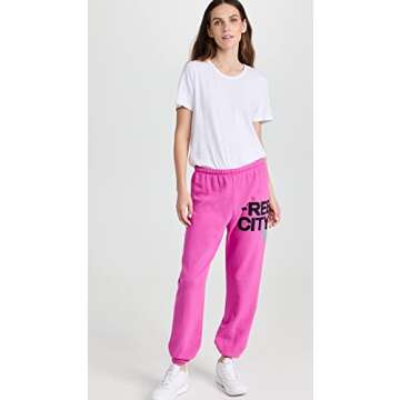 FREECITY Women's Large Sweatpant in Tokyo Pink for Comfort