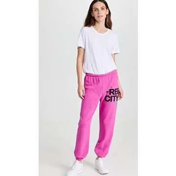 FREECITY Women's Large Sweatpant in Tokyo Pink for Comfort
