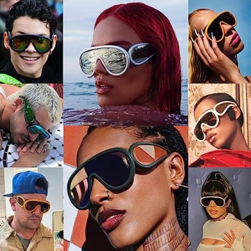 Wave Mask Oversized Sunglasses UV400 for Men Women