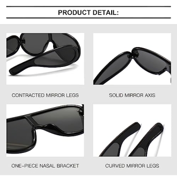 Wave Mask Oversized Sunglasses UV400 for Men Women