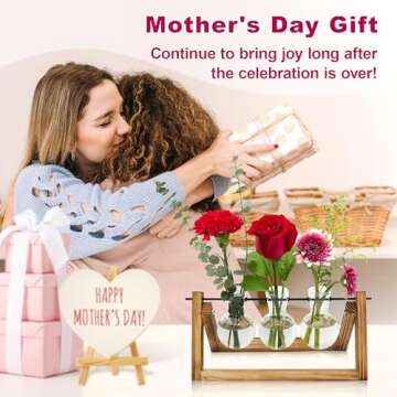 Plant Propagation Station with Wooden Stand, Mothers Day Gifts for Mom