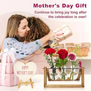 Plant Propagation Station with Wooden Stand, Mothers Day Gifts for Mom