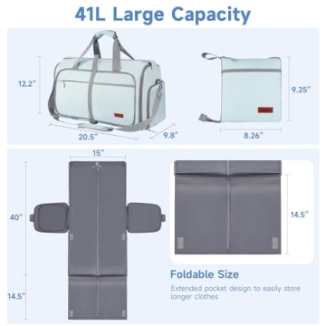 Ytonet Foldable Garment Bag Water-Resistant Travel Duffel