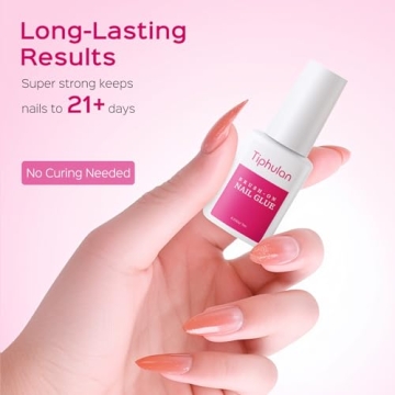 TIPHULAN 28ml Brush On Nail Glue - Ultimate Nail Adhesive for Press On & Acrylics