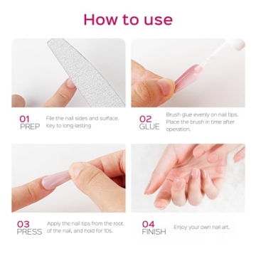 TIPHULAN 28ml Brush On Nail Glue - Ultimate Nail Adhesive for Press On & Acrylics