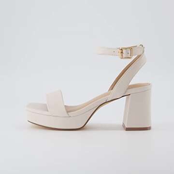 CUSHIONAIRE Women's Cherry Platform Dress Sandal +Memory Foam and Wide Widths Available, Ivory 6