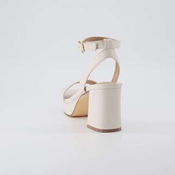 CUSHIONAIRE Women's Cherry Platform Dress Sandal +Memory Foam and Wide Widths Available, Ivory 6