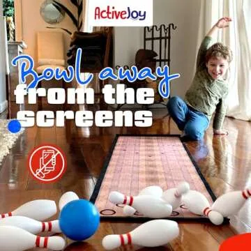 ActiveJoy - Mini Kids Bowling Set - Bowling Games for Kids Indoor - Bowling Alley Toy with Lane, 10 ...