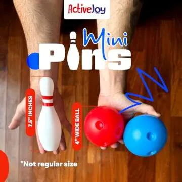 ActiveJoy - Mini Kids Bowling Set - Bowling Games for Kids Indoor - Bowling Alley Toy with Lane, 10 pins, 2 Balls for Family & Friends - 2-5 Years Old.