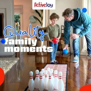 ActiveJoy - Mini Kids Bowling Set - Bowling Games for Kids Indoor - Bowling Alley Toy with Lane, 10 pins, 2 Balls for Family & Friends - 2-5 Years Old.