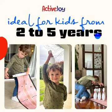 ActiveJoy - Mini Kids Bowling Set - Bowling Games for Kids Indoor - Bowling Alley Toy with Lane, 10 pins, 2 Balls for Family & Friends - 2-5 Years Old.