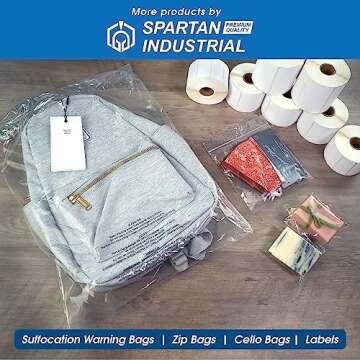 Spartan Industrial - 2" X 1” Direct Thermal Labels, Perforated UPC Barcode FBA Labels, Compatible with Rollo & Zebra Desktop Printers - 10 Rolls, 1300/Roll