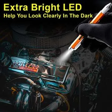 Gifts for Men Dad Him, 9 in 1 Multitool Pen Set with LED, Stylus, Level, Screwdriver, Flathead, Valentines Day Gifts for Men Gifts for Dad, Birthday Gifts for Men, Him, Husband, Father, Orange