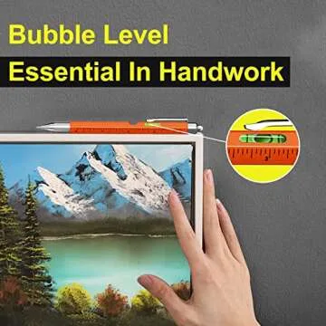 Gifts for Men Dad Him, 9 in 1 Multitool Pen Set with LED, Stylus, Level, Screwdriver, Flathead, Valentines Day Gifts for Men Gifts for Dad, Birthday Gifts for Men, Him, Husband, Father, Orange