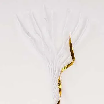 jijAcraft 328Feet Twine String, 2mm White Christmas Twine String with Gold Wire, Cotton Baker Twine, Christmas String, Heavy Duty Packaging String for DIY Crafts and Gift Wrapping