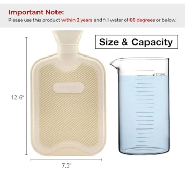 HomeTop Classic Rubber Hot Water Bottle for Comfort