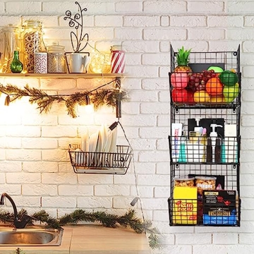 Stylish HRAYLTOP 3 Tier Wall Mounted Fruit Basket