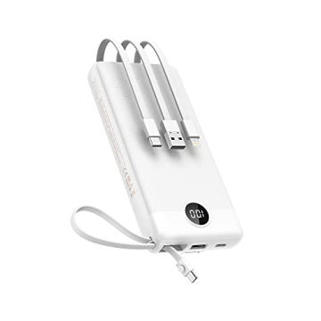 VEEKTOMX 20000mAh Power Bank - Built-in Cables for All