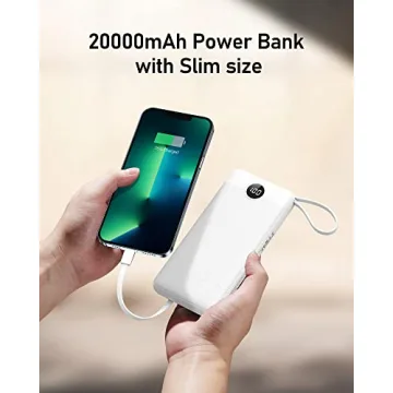 VEEKTOMX 20000mAh Power Bank - Built-in Cables for All