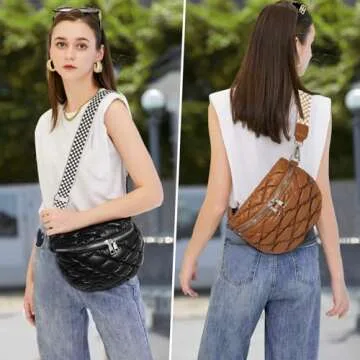 Eslcorri Crossbody Bags for Women - Fashion Sling Purse Shoulder Bag Fanny Pack Leather Causal Chest...