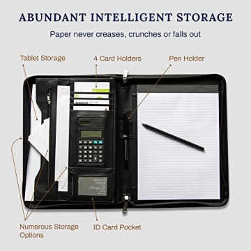 Cossini Black Vegan Leather Business Portfolio