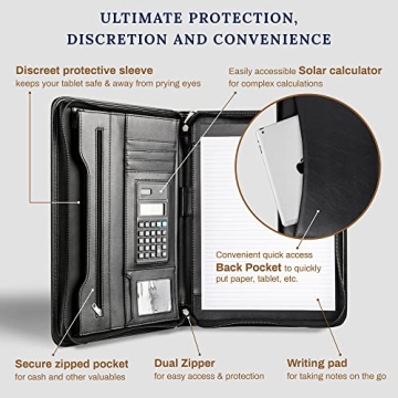 Cossini Black Vegan Leather Business Portfolio