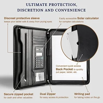 Cossini Black Vegan Leather Business Portfolio