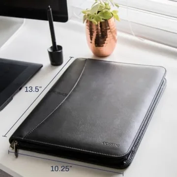 Cossini Black Vegan Leather Business Portfolio