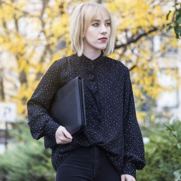 Cossini Black Vegan Leather Business Portfolio